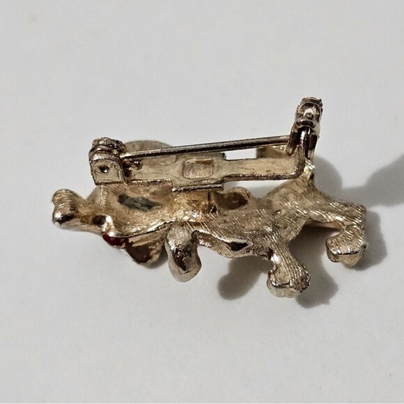 Vintage - Brooch - Gold Tone Dog With Bone - Picture 4 of 6